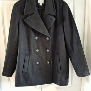 Black Double-Breasted Women's Coat